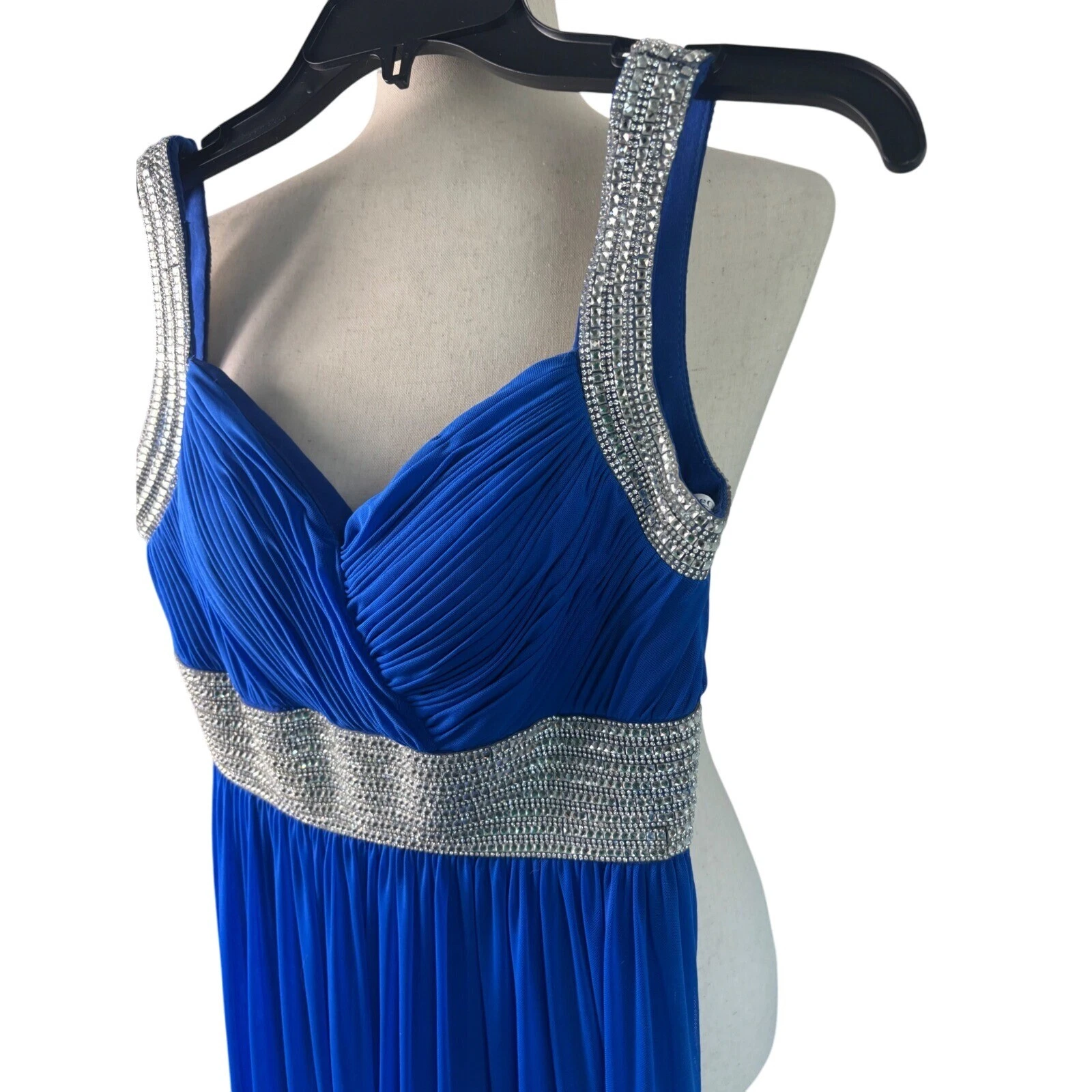 Le Gala Mon Cheri Royal Blue Crystal Evening Gown Prom Formal dress Size 2 - Image 5