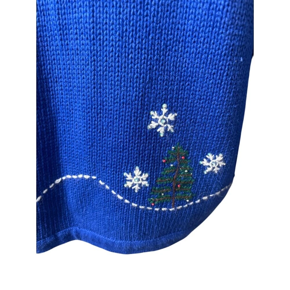 Croft & Barrow Vintage Full Zip Cardigan Snowman Sweater Women's Size Large - Image 5