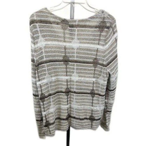 Berek Sweater Women's Size XXL Pearl Beaded Striped Cardigan Vintage Y2K Jewels - Image 2