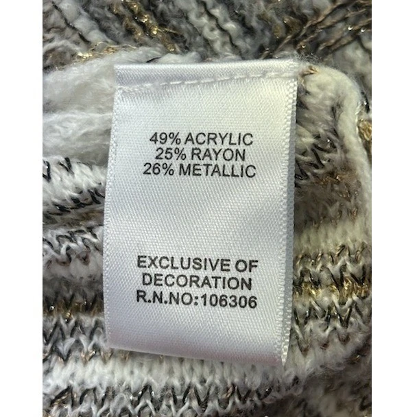 Berek Sweater Women's Size XXL Pearl Beaded Striped Cardigan Vintage Y2K Jewels - Image 5