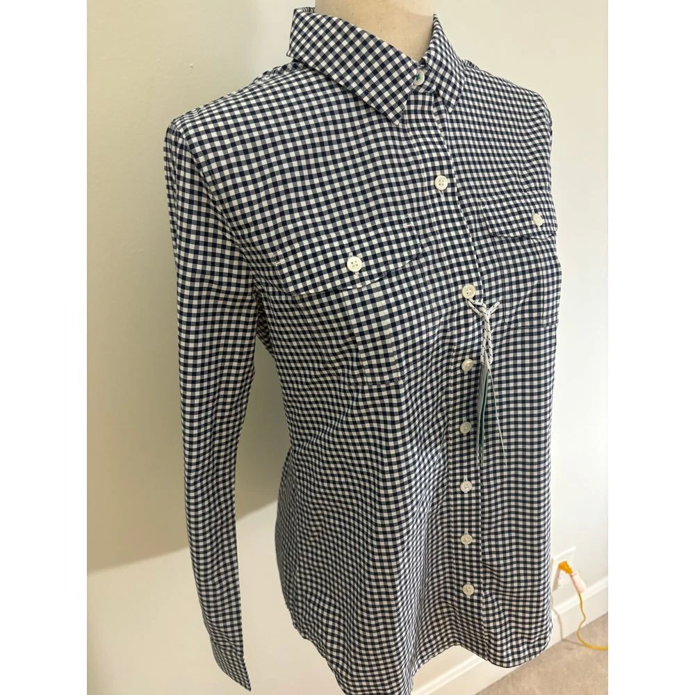NWT Vineyard Vines Performance Shirt Navy White Check Women's size 2 $108 - Image 3