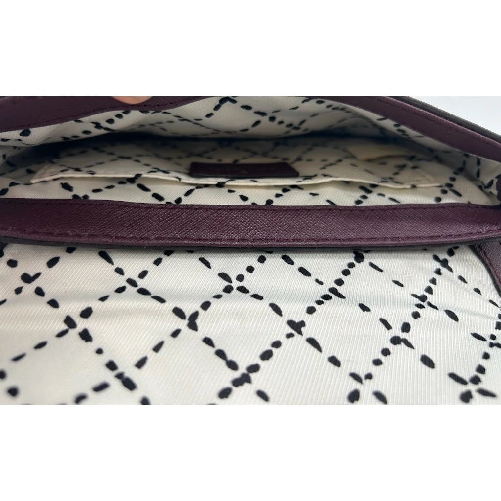 Kate Spade New York Crossbody Bag Wine Burgundy Leather Shoulder Purse - Image 4