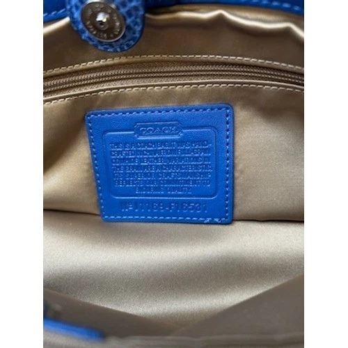 NWT Vintage Coach Leather Satchel Purse Bag Cobalt Blue Silver Hardware $358 - Image 4