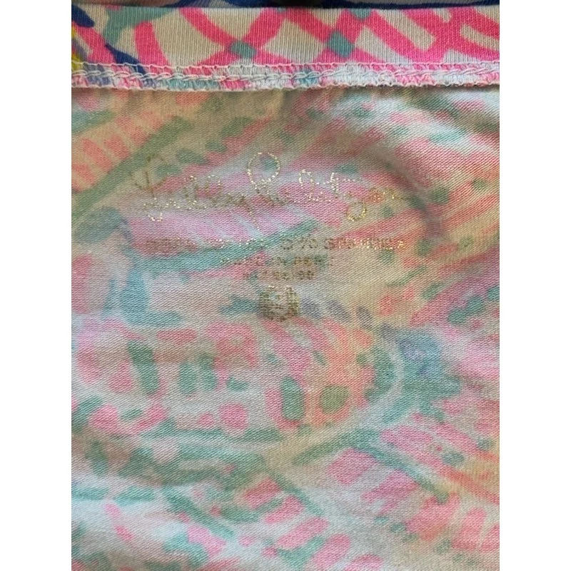 Lilly Pulitzer V Neck Top Colorful Shells Coral Shirt Short Sleeve Size Small - Image 3