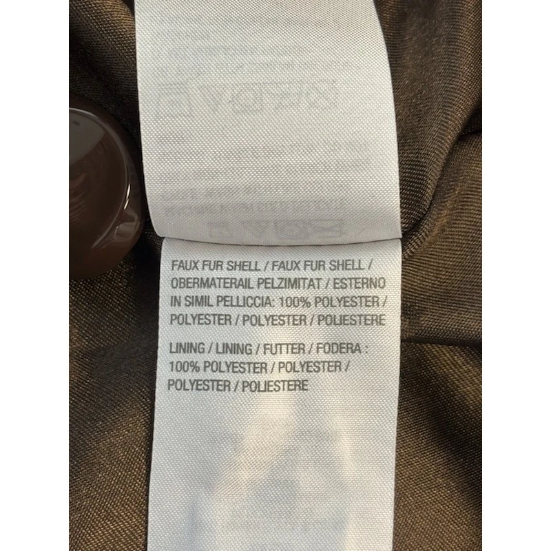 Dennis Basso Faux Mink Fur Coat Women's Brown Striped 30th Anniversary Size 1X - Image 3