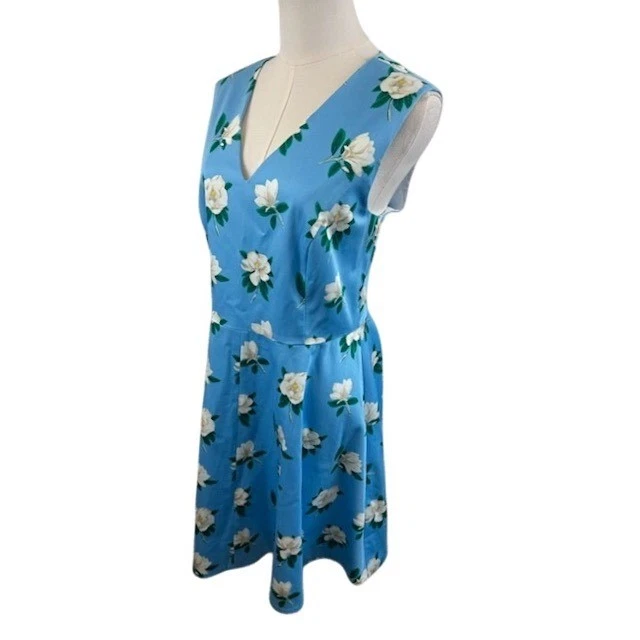 Draper James Blue Floral Magnolia Sleeveless Dress - Image 2