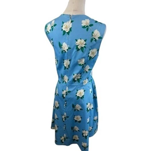 Draper James Blue Floral Magnolia Sleeveless Dress - Image 4