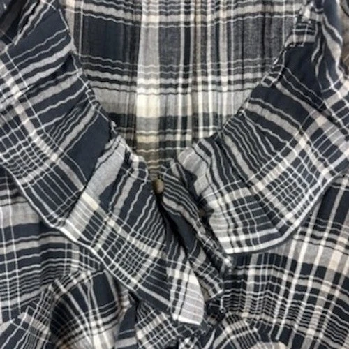 Pilcro Anthropologie Plaid Ruffle Long Sleeve Blouse Top Shirt Womens Size Small - Image 4