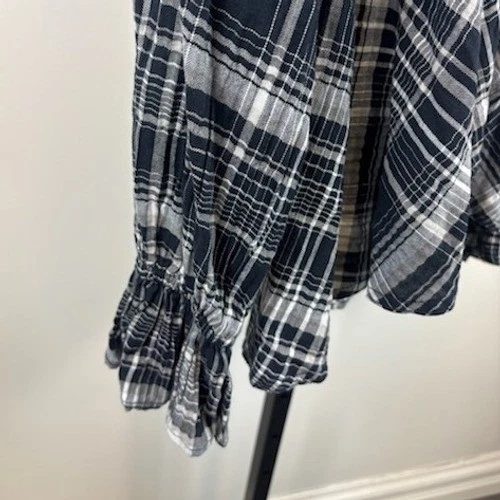 Pilcro Anthropologie Plaid Ruffle Long Sleeve Blouse Top Shirt Womens Size Small - Image 5
