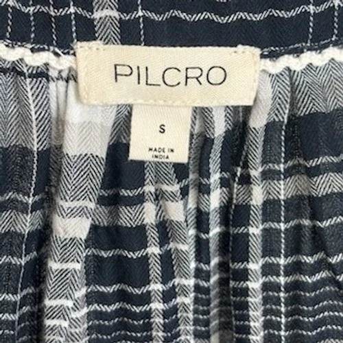 Pilcro Anthropologie Plaid Ruffle Long Sleeve Blouse Top Shirt Womens Size Small - Image 6