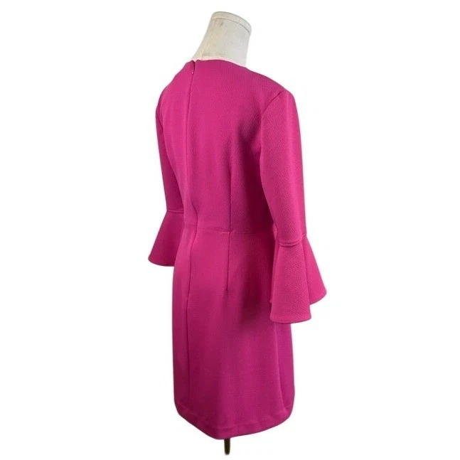 Trina Turk Fuchsia Pink Bell Sleeve Dress Career Cocktail Party Size 8 New - Image 3
