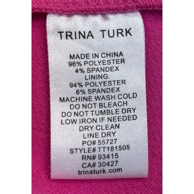 Trina Turk Fuchsia Pink Bell Sleeve Dress Career Cocktail Party Size 8 New - Image 5