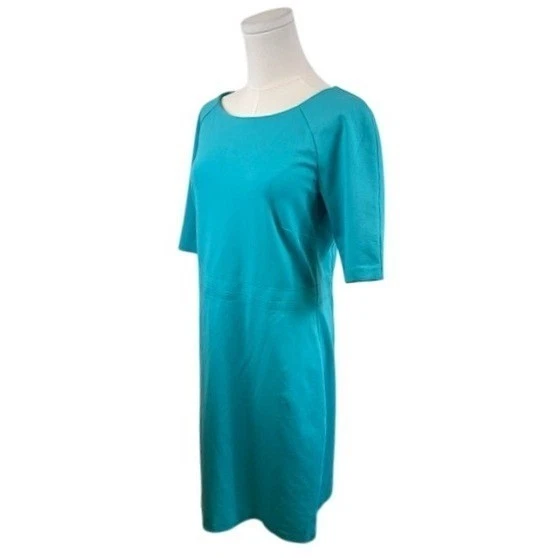 Talbots Sheath Dress Boat Neck Career Casual Teal Blue Size 8 - Image 2