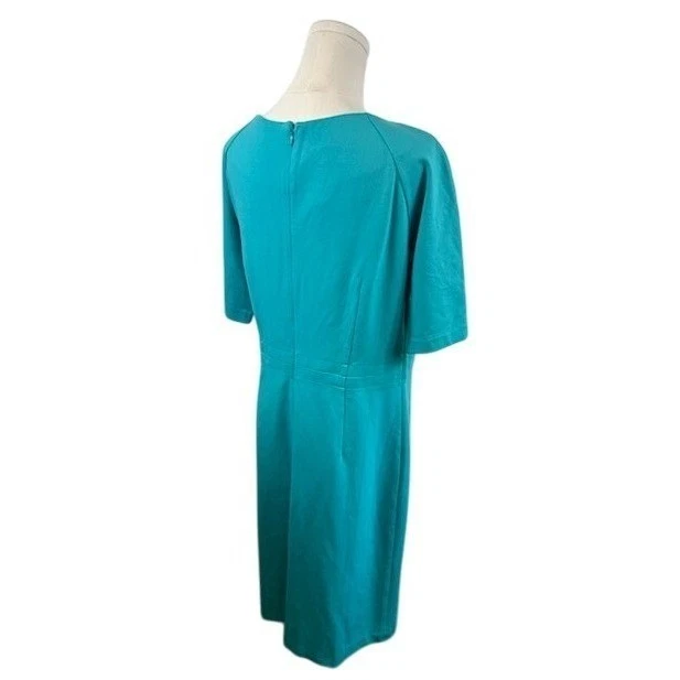 Talbots Sheath Dress Boat Neck Career Casual Teal Blue Size 8 - Image 3