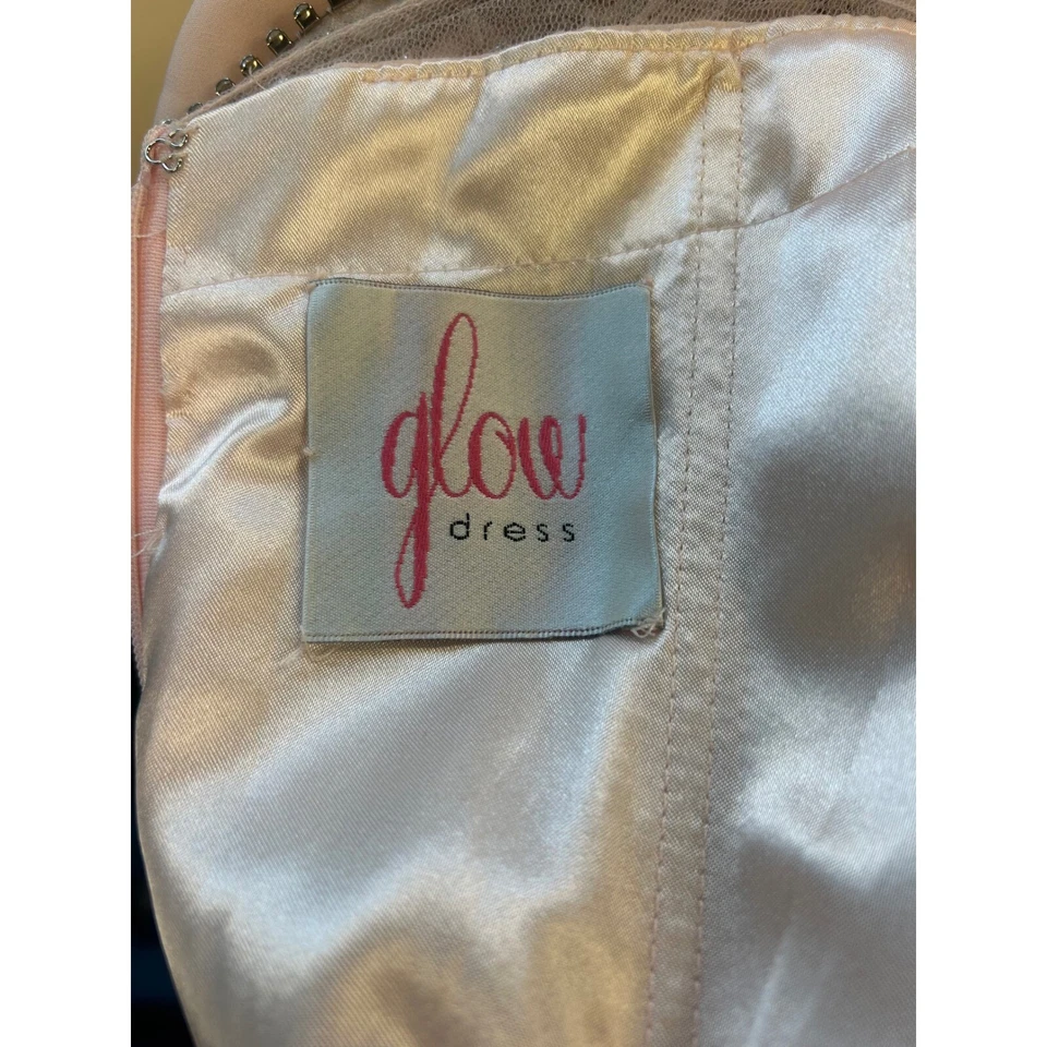 New Glow Brand Pink Dress Hand Beaded Crystal Bodice Formal Gown Evening Size 6 - Image 2