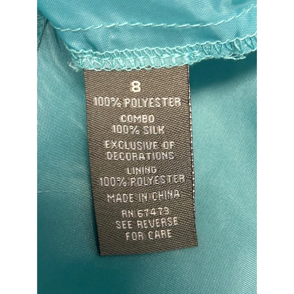 New Taylor Silk Dress Fit Flare Polka Dot Sleeveless Party Cocktail Green Size 8 - Image 5