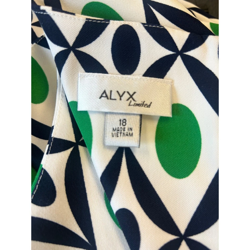 New ALYX Limited Sleeveless Sheath Dress Geometric Print Career Size 18 - Image 3