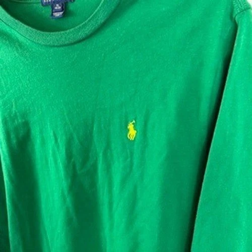 Polo Ralph Lauren Boys Size XL Green Long Sleeve Crew Neck Pony Logo T-Shirt Top - Image 3