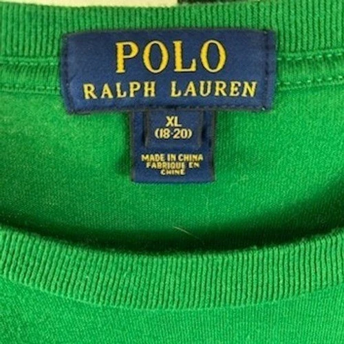Polo Ralph Lauren Boys Size XL Green Long Sleeve Crew Neck Pony Logo T-Shirt Top - Image 4
