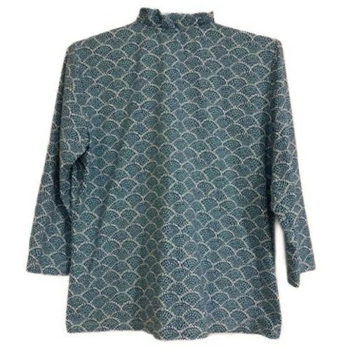 J.McLaughlin Blue Ruffle Collar 3/4 Sleeve Tunic Too Blouse Size XL - Image 2