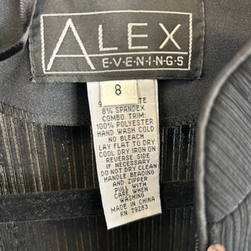 Alex Evenings Jacket Women's Size 8 Black Sequin Embellished Zip-Front Top - Image 4