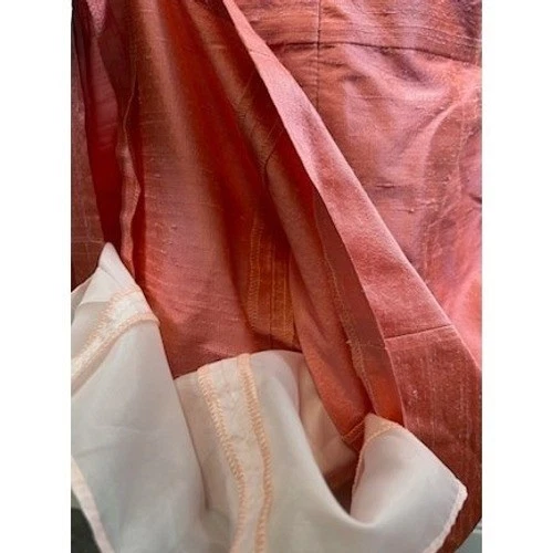 Lula Kate Size 10 Coral Pink Strapless Ruffle Trim Silk Blend Fit Flare Dress - Image 4