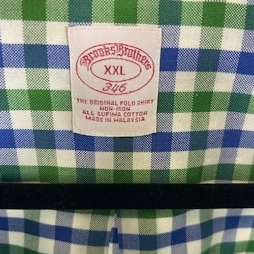 Brooks Brothers Men's XXL Supima Cotton Non-Iron Gingham Plaid Button Down Shirt - Image 3