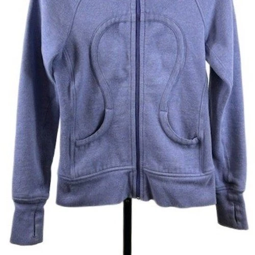 Lululemon Thick Hoodie Women's Size 4 Periwinkle Purple Full Zip Yoga Jacket - Image 3
