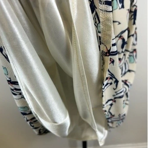 L.A. Soul Penguin Dress Women's Size Medium Beige Print Sleeveless Belted - Image 6