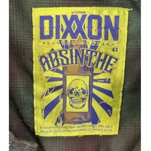 Dixxon Flannel Shirt Men's Size 4X Absinthe Plaid Long Sleeve Button Top Green - Image 6
