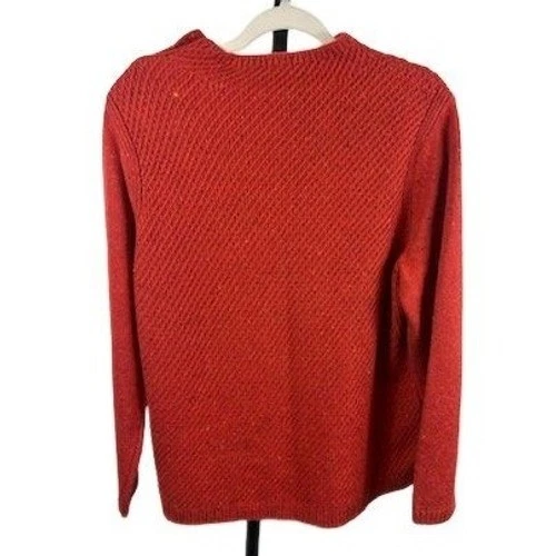 New Talbots Women's Cable Waffle Knit Sweater Button Detail Long Sleeve Size XL - Image 2