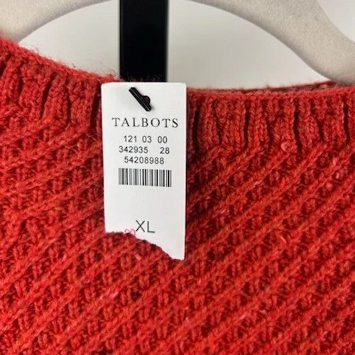 New Talbots Women's Cable Waffle Knit Sweater Button Detail Long Sleeve Size XL - Image 3