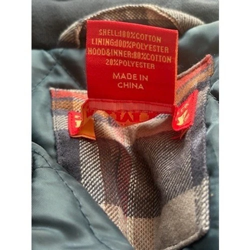 Farm Boy Men's Size Large Red Blue Plaid Flannel Lined Hoodie Shirt Jacket Top - Image 8