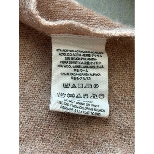 Free People Women's Size Large Taupe Oversized Sweater Lace Dolman Sleeve Top - Image 8