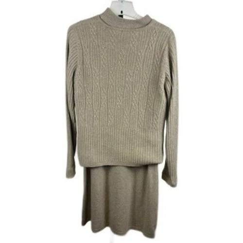Rick Bacchus Dress Women's Size Large Cable Knit Sweater Vintage Wool Cashmere - Image 3