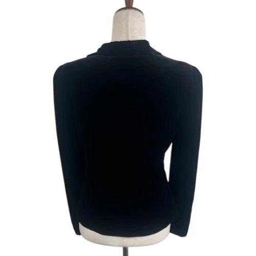 Y2K The Limited Velvet Blazer Black Crystal Buttons Silk Blend Party Jacket 6 - Image 3