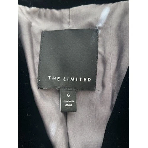 Y2K The Limited Velvet Blazer Black Crystal Buttons Silk Blend Party Jacket 6 - Image 4