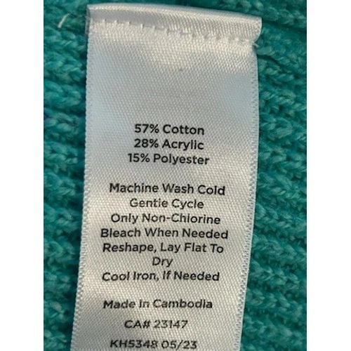 Talbots Women's Blue Sweater Dress Long Sleeve Mock Neck Gold Button Size Large - Image 5