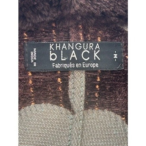 Khangura Y2K Black Jacket Tapestry Print Faux Fur Collar Cuffs Size Medium - Image 5