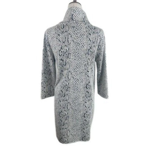 Tyler Boe Snakeskin Print Kim Dress 3/4 Sleeve Funnel Neck Gray Size Medium - Image 2