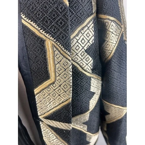 Chico's Black & Gold Geometric Open Front Jacket Blazer Career Party Size 2 - Image 4