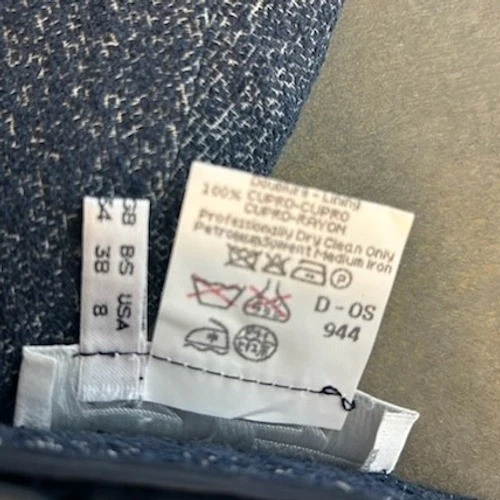 Genny Italy Wool Blend Blazer Skirt Suit Set Blue Gray Career Women's Size 8 - Image 5