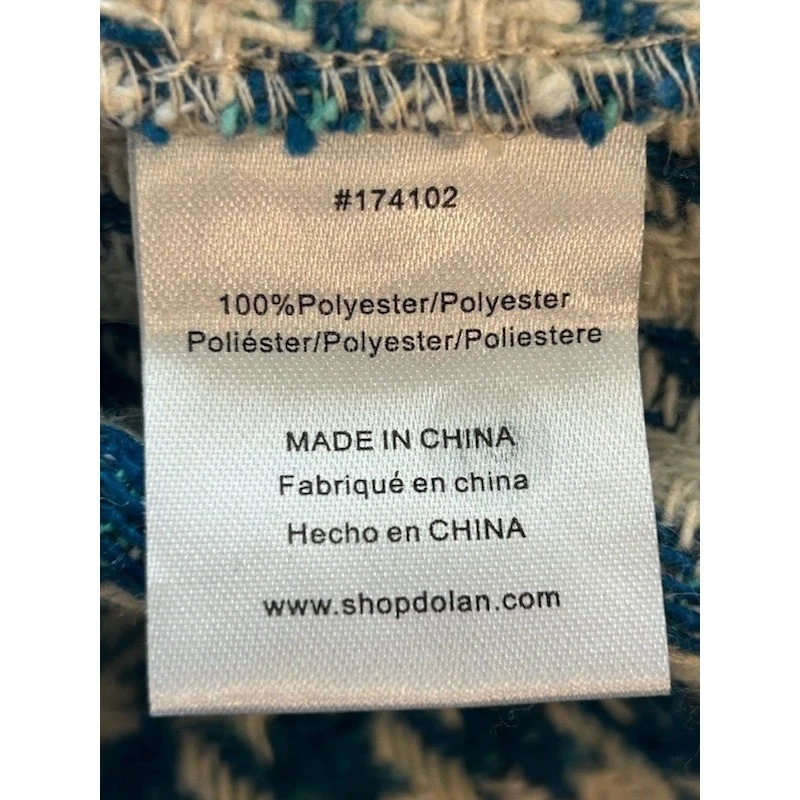 Dolan Left Coast Anthropologie Houndstooth Crop Jacket Blue Check Button Small - Image 4