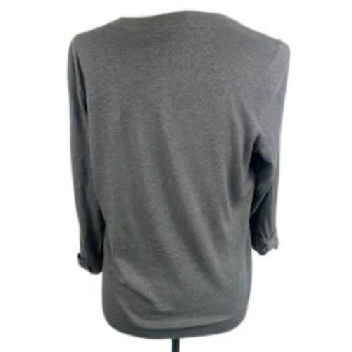 Kate Spade Gray Knit Cardigan Sweater 3/4 Sleeve Button Front Size Large - Image 3