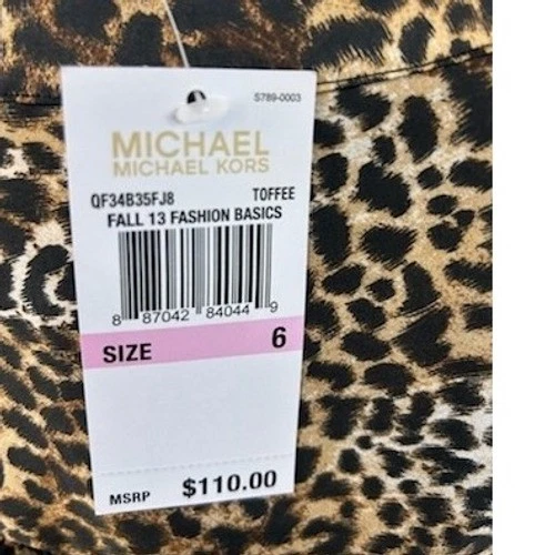 Michael Kors Toffee Leopard Print Long Sleeve Blouse Top Size 6 - Image 5
