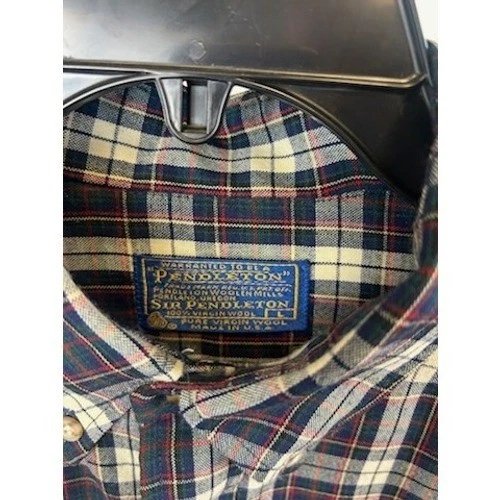 Vintage Pendleton USA Wool Flannel Plaid Button Up Long Sleeve Shirt Size Large - Image 4