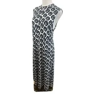 Boden Maxi Dress Black White Geometric Sleeveless Career Casual US Size 14R - Image 2