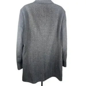 Daniel Hechter Paris Mens Gray Wool Blend Overcoat Classic Coat Size 42L - Image 2
