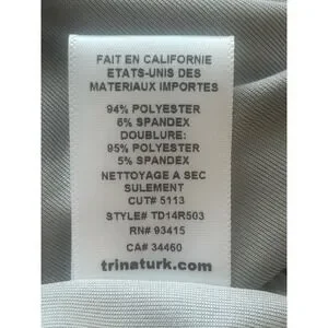 Trina Turk Dress Multicolor Wavy Stripe Print V-Neck 3/4 Sleeve Size 0 - Image 5