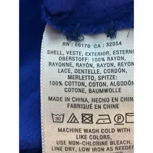 Maeve Anthropologie Blue Eyelet Embroidered 3/4 Sleeve Blouse Top Size 8 - Image 4